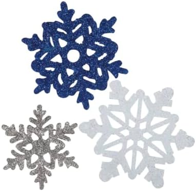 גזרות פתית שלג נוצצות ייחודיות | עיצובים שונים | 6 מחשבים, 5.75 , 5 ו -4 , צבע רב